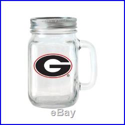 NCAA 16 oz Florida State Seminoles Glass Jar with Lid and Handle, 2pk