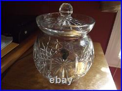 NEW! Waterford Lismore Round Crystal Biscuit Barrel Cookie Jar -Ireland-orig box