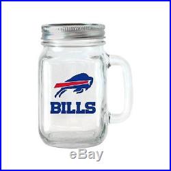 NFL 16 oz Minnesota Vikings Glass Jar with Lid and Handle, 2pk