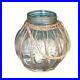 Natural Glass Vase Wicker Wrap Handle Floral Jar Votive Candle Holder