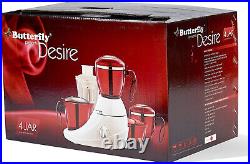 New Butterfly Desire Mixer Grinder with 4 Jars (Red and White) mixer grinder