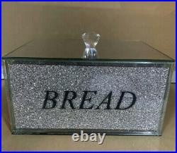 New Design Crushed Diamond Bread Bin Crystal Mirrored Container, Jar For Kitchen