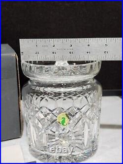 New Waterford Lismore Deep Cut Crystal Biscuit Cookie Jar / LID In Box