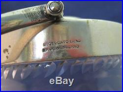 Nice Old Glass Crystal Biscuit Jar Barrel Silver Plate Lid Handle CrissCross SHP
