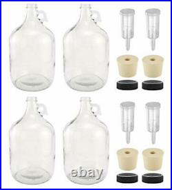 North Mountain Supply 1G-38-ST-3P-4 1 Gallon Glass Fermenting Jug with Hand