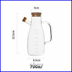 Oil Glass Jar Bottle Transparent Handle Scale Heat Resistant Sauce Kitchen Tools