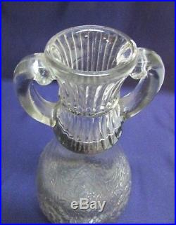 Old Museum Bottle Patten 80853 Vase Jar Candle Glass Handled Flowers Marked Rare