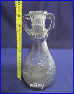 Old Museum Bottle Patten 80853 Vase Jar Candle Glass Handled Flowers Marked Rare