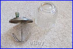 Old mayonnaise maker clear jar, cut glass, turn handle on top of metal blender
