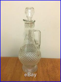 One Large Vintage Antique Clear Glass Wine Decanter with Stopper