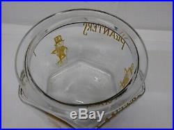 Original Vintage Planters Glass Advertising Store Display Jar Peanut Handle Lid