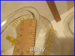 PLANTERS MR. PEANUT Yellow on Clear SIX SIDED JAR with LID PEANUT HANDLE