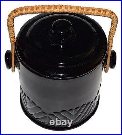 Paden City Black Covered Macaroon / Cookie Jar / Ice Bucket GREAT PIECE