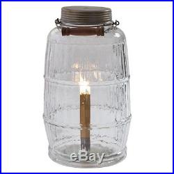 Pickle Jar Lamp by Park Designs with Wood Bale Handle, 13 High, Glass & Metal
