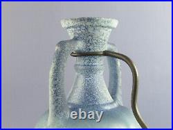Pitcher Glass A Two Handled Holder Metal Jar Type Digging Vintage Years 80