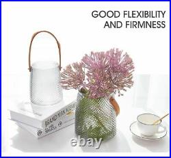 Portable Leather Handle Glass Vase Flower Wedding Decoration Home Hydroponic Pot