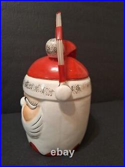 RARE 1950s Christmas UCAGCO Santa Cookie Biscuit Jar & 4 HOLT HOWARD Santa Mugs