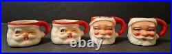 RARE 1950s Christmas UCAGCO Santa Cookie Biscuit Jar & 4 HOLT HOWARD Santa Mugs