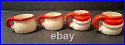 RARE 1950s Christmas UCAGCO Santa Cookie Biscuit Jar & 4 HOLT HOWARD Santa Mugs