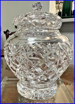 RARE GORGEOUS WATERFORD CRYSTAL BISCUIT BARREL WithLID MINT