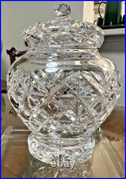 RARE GORGEOUS WATERFORD CRYSTAL BISCUIT BARREL WithLID MINT