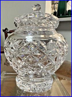 RARE GORGEOUS WATERFORD CRYSTAL BISCUIT BARREL WithLID MINT