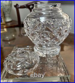 RARE GORGEOUS WATERFORD CRYSTAL BISCUIT BARREL WithLID MINT