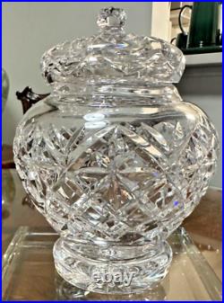 RARE GORGEOUS WATERFORD CRYSTAL BISCUIT BARREL WithLID MINT