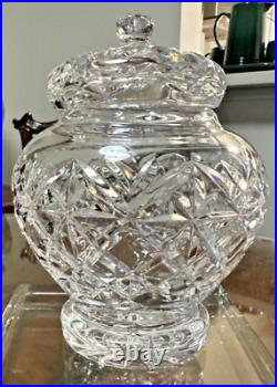 RARE GORGEOUS WATERFORD CRYSTAL BISCUIT BARREL WithLID MINT