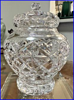 RARE GORGEOUS WATERFORD CRYSTAL BISCUIT BARREL WithLID MINT