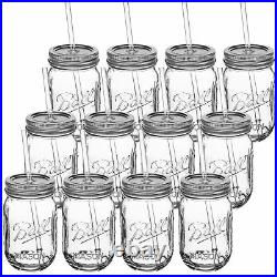 REDNECK SIPPER SET 16oz Mason Jar w Lid and Acrylic Straw Funny Cocktail 12 Pack