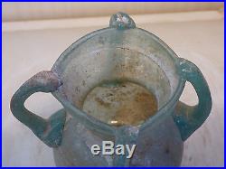 ROMAN GLASS JAR WITH 4 HANDLES. C. 4th century