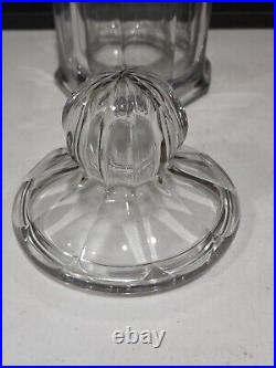 Rare Heisey Clear Glass Colonial 2 Quart 10 Crushed Fruit Jar & Lid