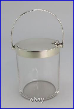 Rare Tiffany Co Sterling Silver Glass Compote Jam Jar Mustard Pot Mechanical Lid