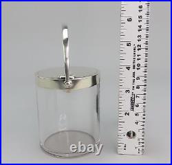 Rare Tiffany Co Sterling Silver Glass Compote Jam Jar Mustard Pot Mechanical Lid