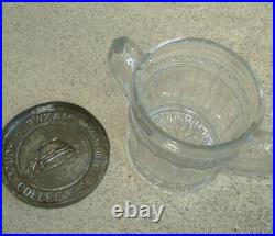 Rare Vintage MAXWELL HOUSE Glass Jar with 2 Handles EMBOSSED TIN TOP LID Metal Old