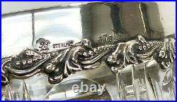 Redlich & Co. Sterling Silver & Cut Glass Antler Twin Handled Jar Cigar Humidor