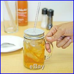 Redneck Sipper Drinking Jar with Handle 16oz Glass Mason Jar Acrylic Straw 12 Pack