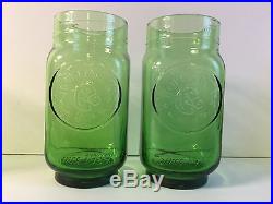 Rolling Rock 33 Beer Tap Handle & Two (2) Embossed Mason Jar Green Glasses NEW