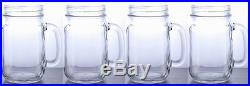 Rustic Bridal Wedding Set Lot 12 Handled Clear Mason Jar Drinking Glasses Mugs