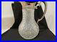 S38 Antique Abp Cut Glass Syrup Milk Pitcher Silver Top Handled Kitchen Ware Jar