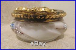 S38 antique wavecrest pin dresser jar enameled gold ormolu handles