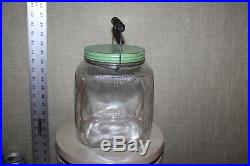 SCARCE 1920's 5LBS BEE HIVE PURE BEE'S HONEY GLASS JAR With WOOD HANDLE FARM BARN