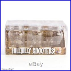 SET OF 3 HILLBILLY SHOOTERS MASON JAR GLASS SHOT MUG GLASSES WITH HANDLE