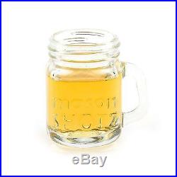 Set Of 8 Mini Mason Jar Shot Glasses With Handles Leak Proof Lids Shotglass Cup