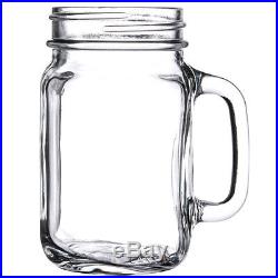 Set of 12 16oz Mason Jar Mugs withHandle Rustic Wedding Ball Drinking Glass Bar
