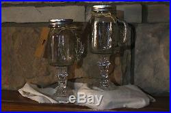 Set of 2 Mason Jar Toasting Glass with Handle Redneck Hillbilly Wine Glasses