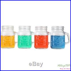 Set of 4 Mini Mason Jar Shot Glass With Handles Heavy Duty Vintage Shot Glasses