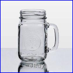 Set of 6 County Fair Drinking Mason Jar 16 oz with Handle Libbey Glass 97085