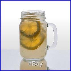 Set of 6 County Fair Drinking Mason Jar 16 oz with Handle Libbey Glass 97085